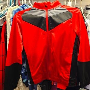 Athletic Red and Black Zip Up Sweatshirt Size 10/12
